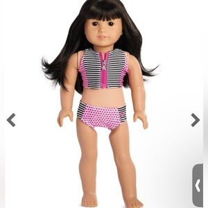 American girl stripes and dots swimsuit for doll NWT